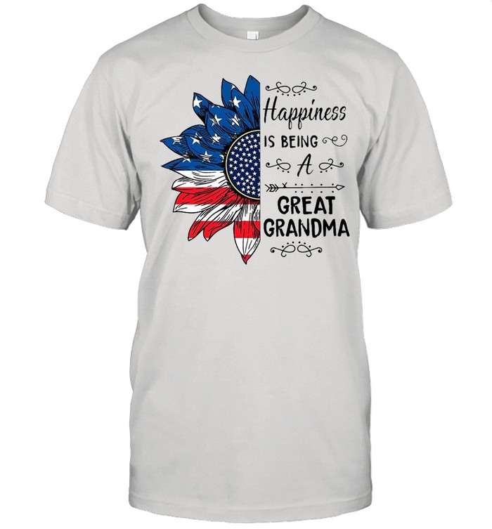 American Flag Sunflower Happiness Is Being A Great Grandma T-shirt