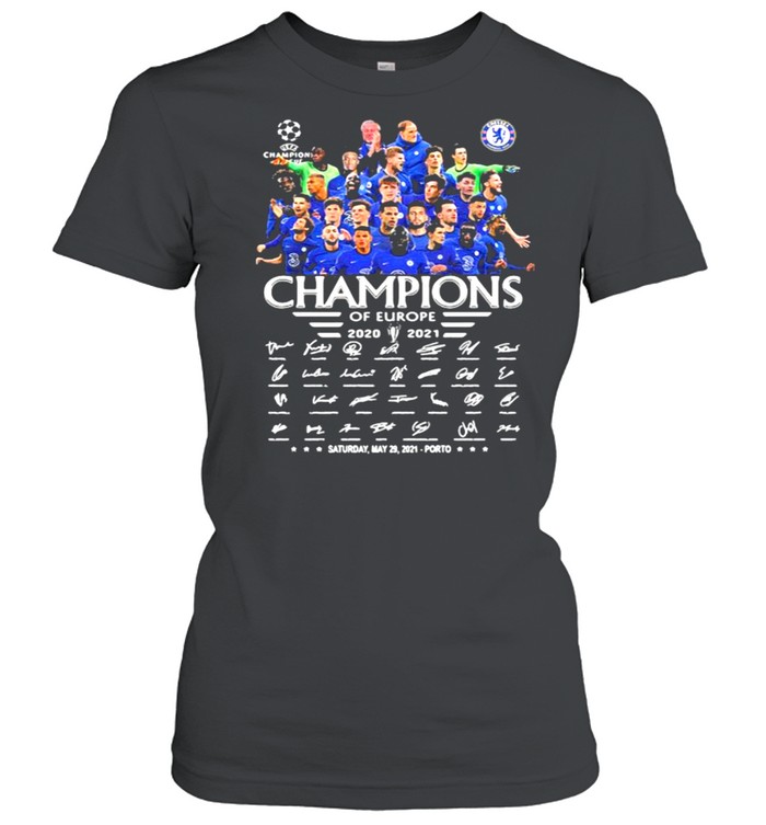 Champions manchester city of europe 2020 2021 signature shirt Classic Women's T-shirt