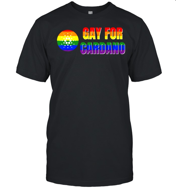 Gay For Cardano ADA Rainbow LGBTQ Pride Month Crypto Funny T-Shirt