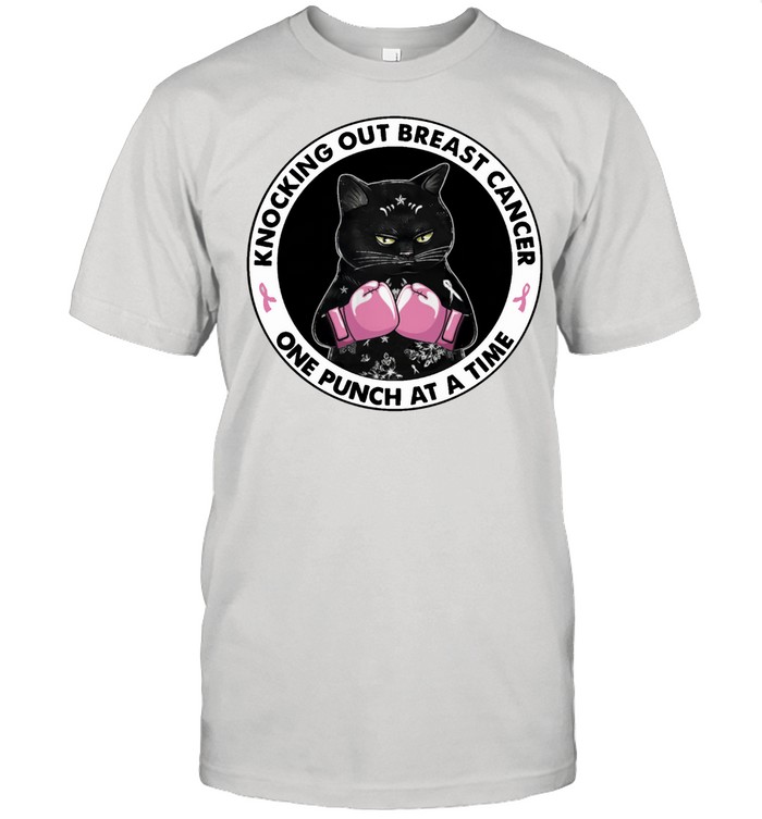 Black Cat knocking out breast cancer one punch at a time shirt
