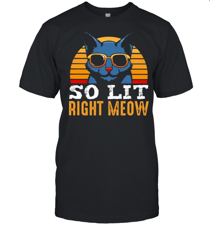 Cat best selling so lit right meow vintage shirt