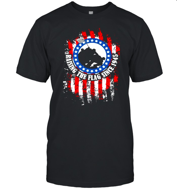 Raising The Flag Since 1945 World War 2 Distressed Amercian Flag T- Classic Men's T-shirt