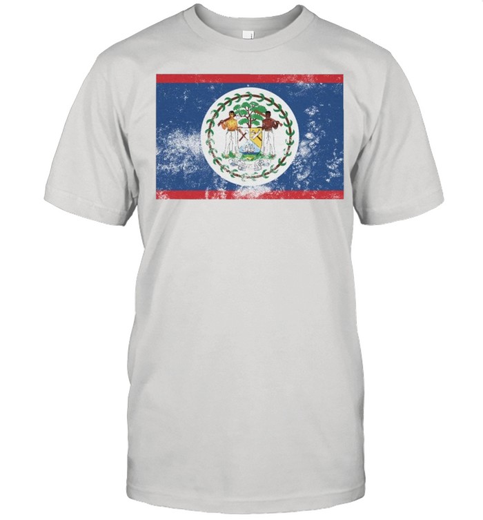 Retro Vintage Style Belize Belizean Flag Pride shirt