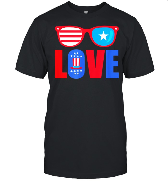 LOVE 4th of July USA America Patriotic shirt Classic Men's T-shirt