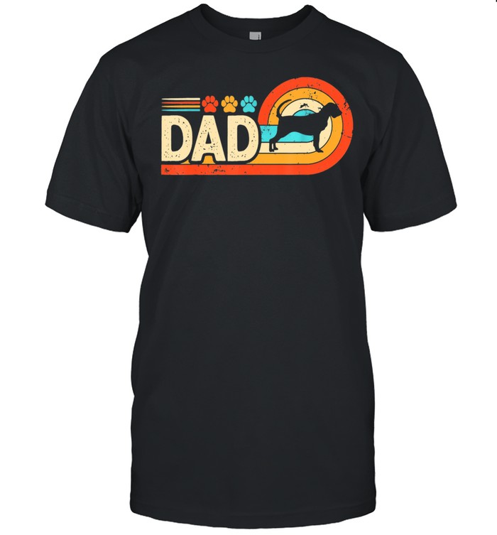 Bearded Collie Dad Retro Dog Paw Fathers Day shirt