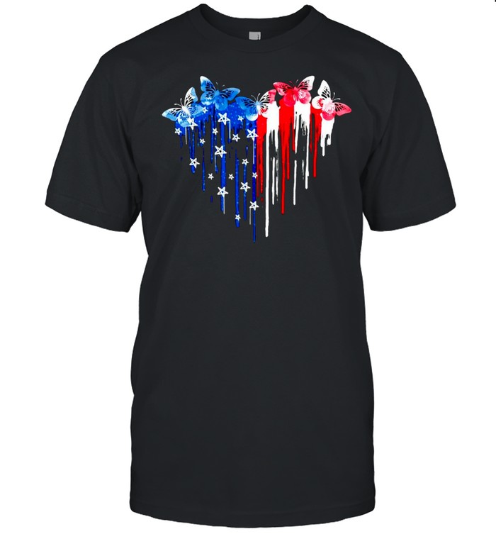 Butterfly freedom colors 4th of July shirt
