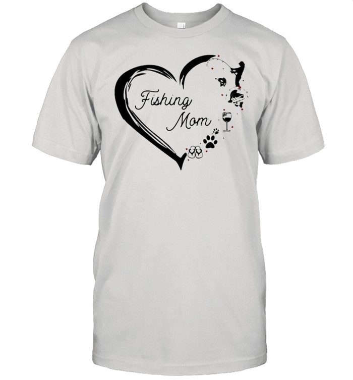 Love Fishing Mom Wine Dog Flip FLop Shirt