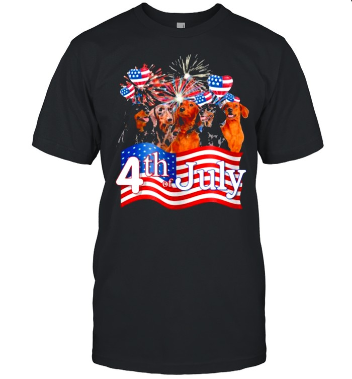 Dachshund We love America Too Happy 4th Of July Firework Shirt