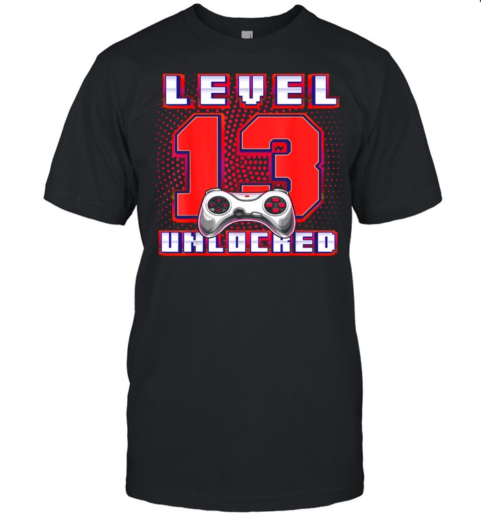 Level 13 Unlocked Video Game 13th Birthday Gamer Boys shirt