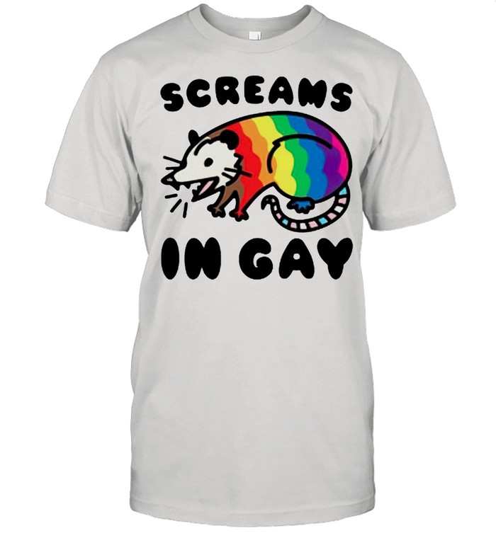 LGBT Opossum screams in gay shirt