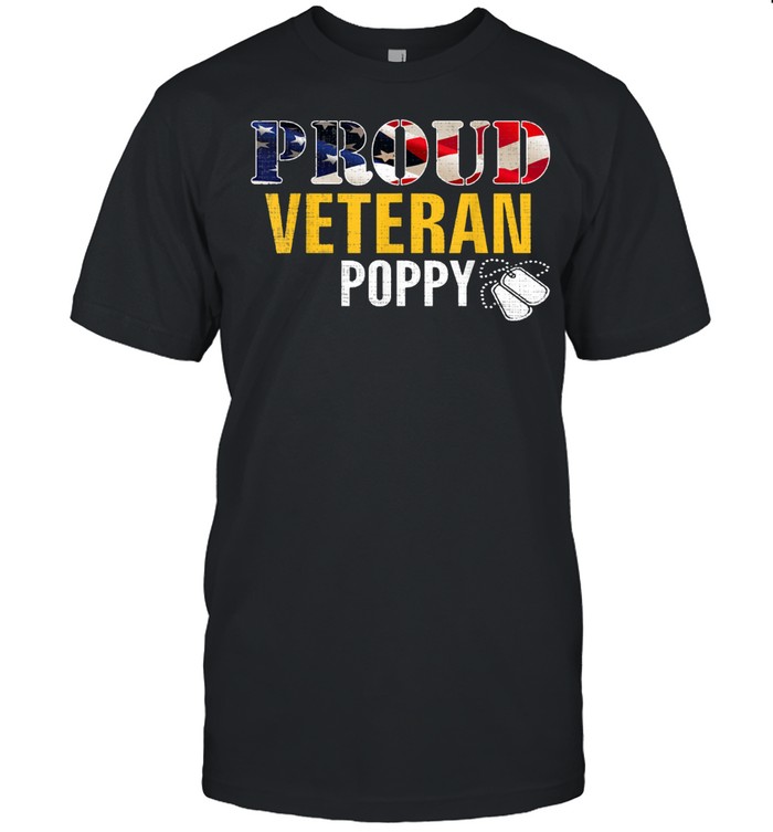 Proud Veteran Poppy With American Flag Veteran Day shirt