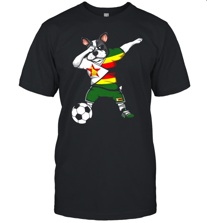 Dabbing French Bulldog Zimbabwe Soccer Fans Jersey Football  Classic Men's T-shirt
