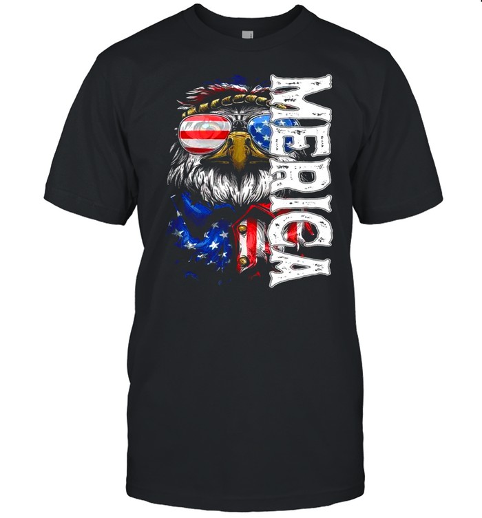 Patriotic Bald Eagle Merica 4th Of July Merica Eagle  Classic Men's T-shirt
