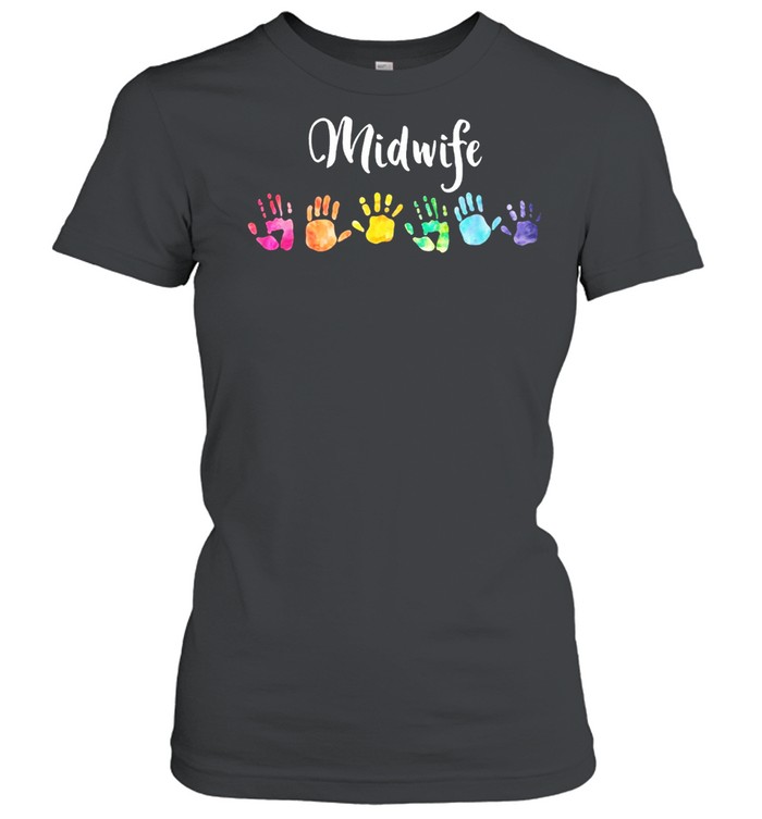 Rainbow Hands Midwife shirt Classic Women's T-shirt
