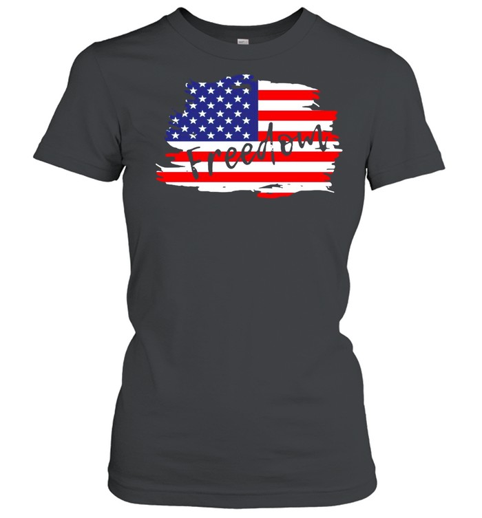 American Flag Fourth Of July Freedom  Classic Women's T-shirt