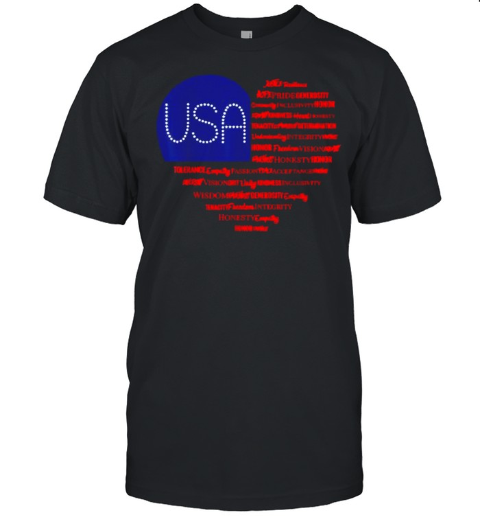 American usa flag love heart 4th of July T-Shirt