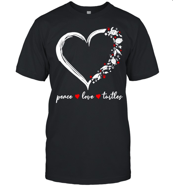 Peace love turtles heart shirt
