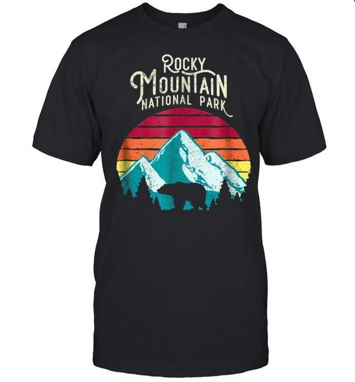 Retro Rocky Mountain National Park Colorado Bear shirt