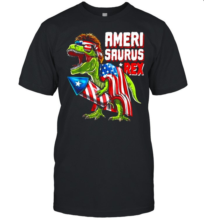 AMERISAURUS Dinosaur T rex 4th of July independence T- Classic Men's T-shirt