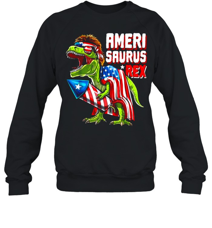 AMERISAURUS Dinosaur T rex 4th of July independence T- Unisex Sweatshirt