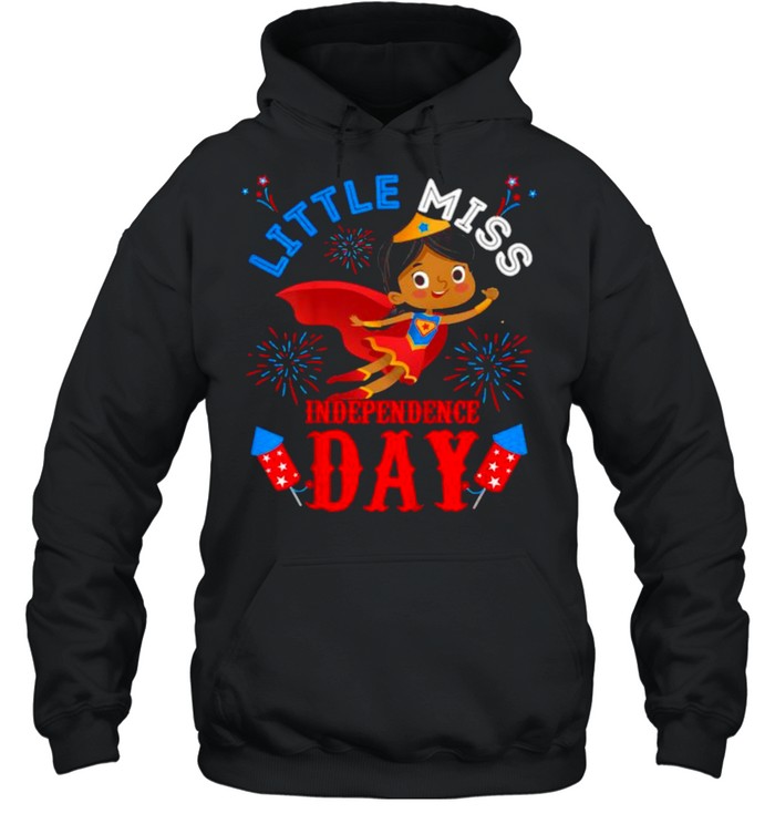 Little Miss Independence July 4th Patriotic Toddler Girl Fireworks T- Unisex Hoodie
