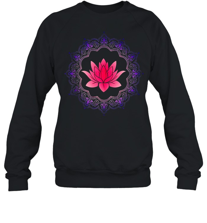 Lotus In Mandala Circle Yoga Women Meditation  Unisex Sweatshirt