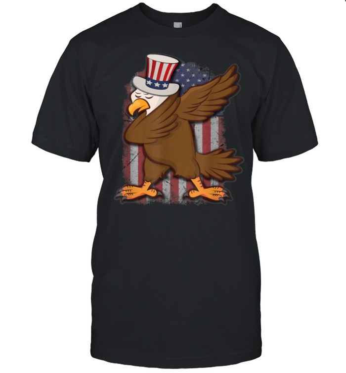 Patriotic Eagle 4th of July Dab USA American Flag T-Shirt