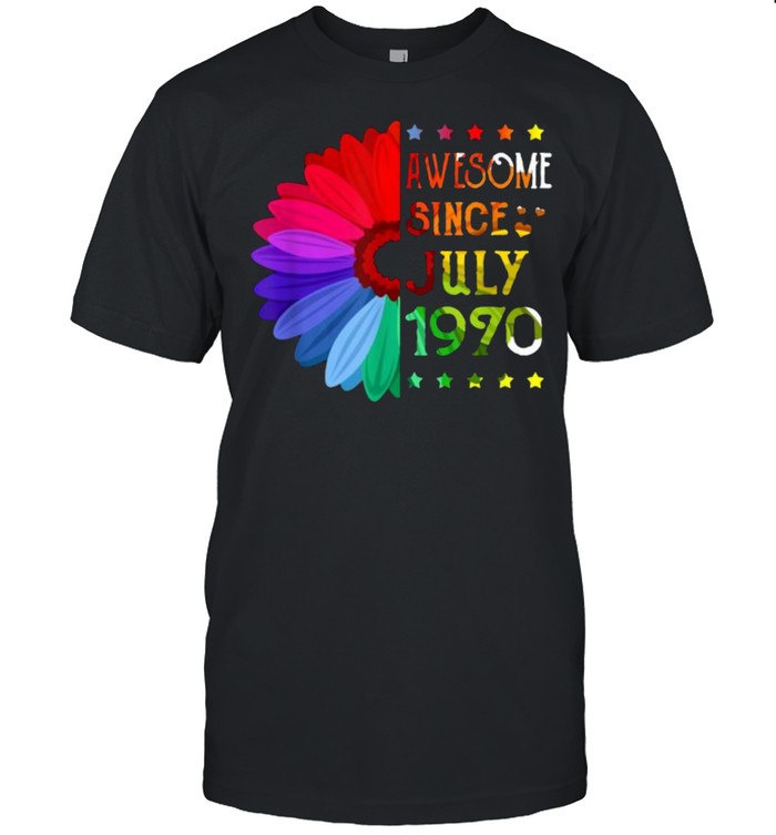 Awesome Since JULY 1970 51st Birthday Flower T-Shirt