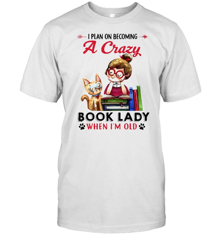 Baby Girl And Cat I Plan On Becoming A Crazy Book Lady When I’m Old T-shirt Classic Men's T-shirt