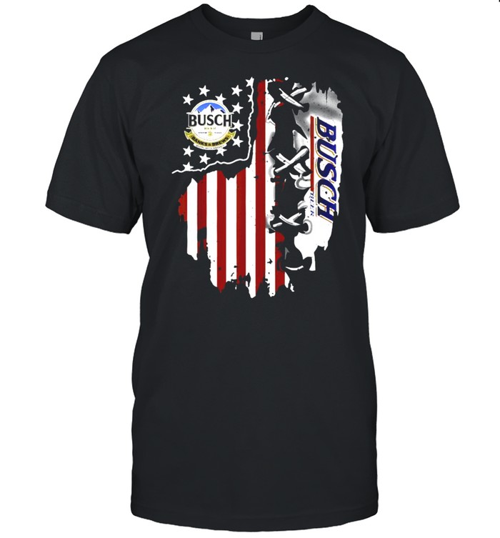 Busch Banks And Brews Beer American Flag 4th Of July T-Shirt