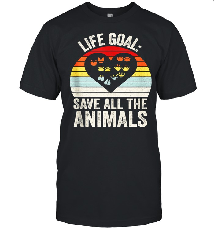 Retro Life Goal Save All The Animals Wildlife Rescue Animal shirt