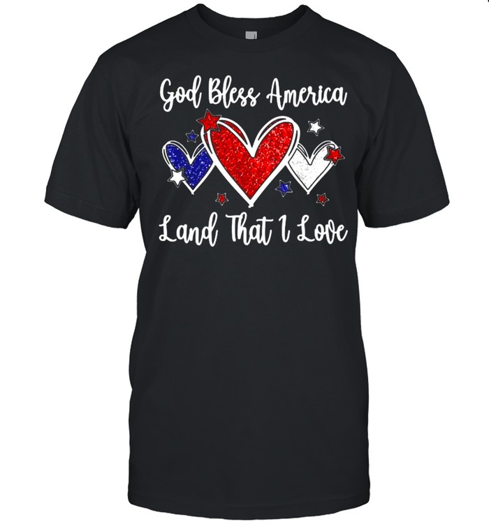 God Bless America Land That I Love Heart  Classic Men's T-shirt