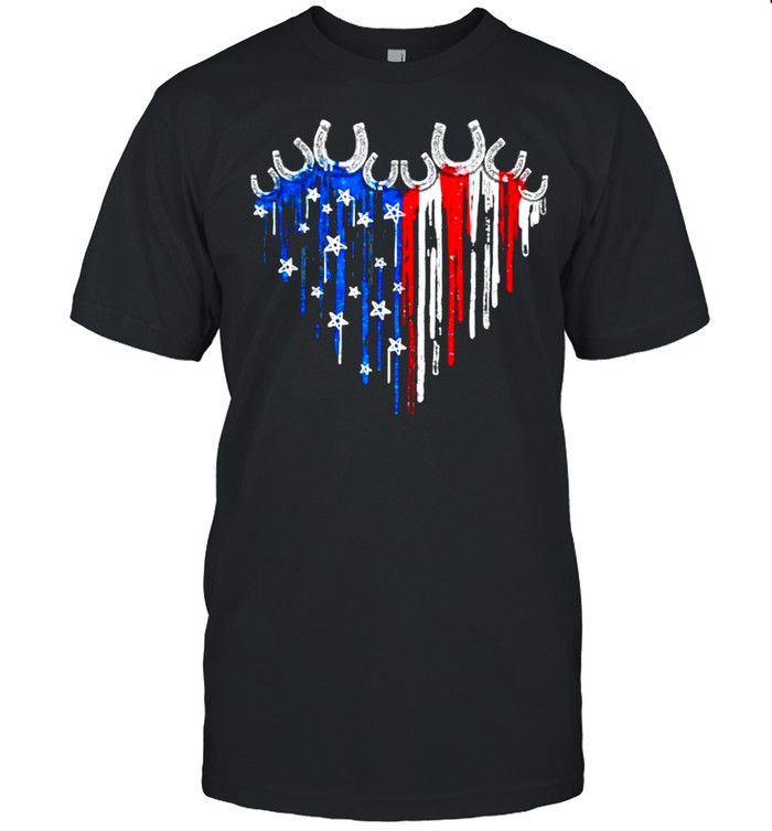 Horseshoe Heart American Flag Independence Day Shirt
