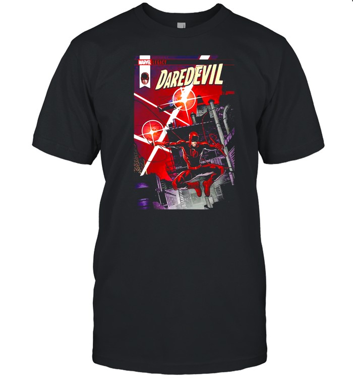 Marvel Daredevil Copter Leap Comic Cover Graphic T-shirt Classic Men's T-shirt