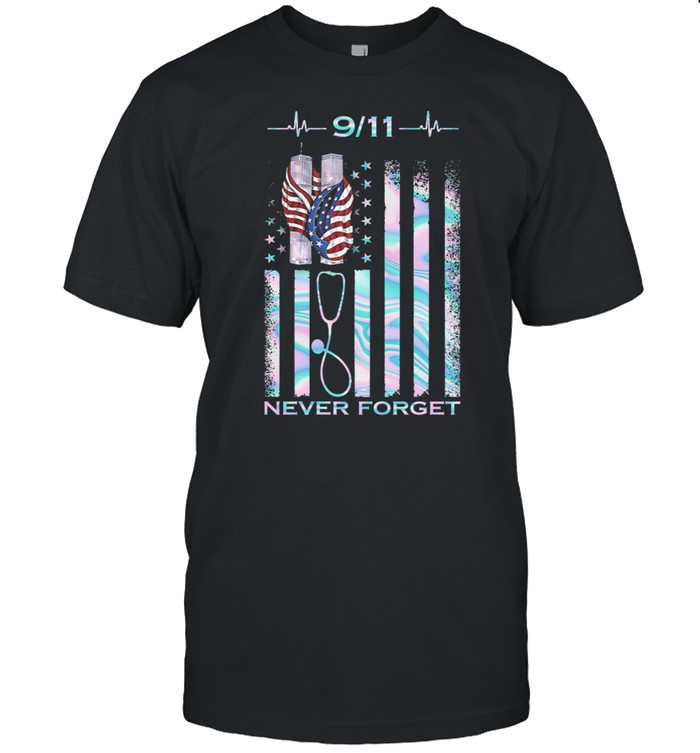 9 11 Never Forget American Flag shirt