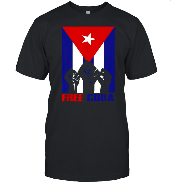 Free Cuba Cubans Support CuBa S.O.S Cuba Flag T-Shirt