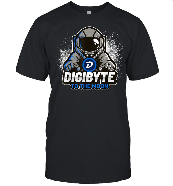 Vintage Retro DigiByte Cryptocurrency Astronaut to the Moon shirt