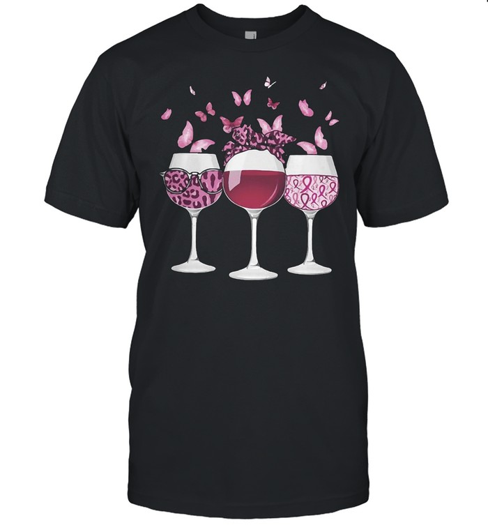 Pink Ribbon Wine Glass Butterfly Breast Cancer Awareness T-shirt Classic Men's T-shirt Pink Ribbon Wine Glass Butterfly Breast Cancer Awareness T-shirt Classic Men's T-shirt