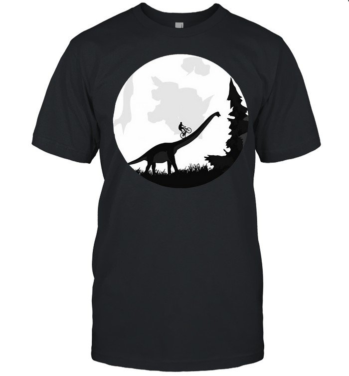 Bike On A Dinosaur Moon Silhouette Mtb Mountain Biking T-shirt Classic Men's T-shirt