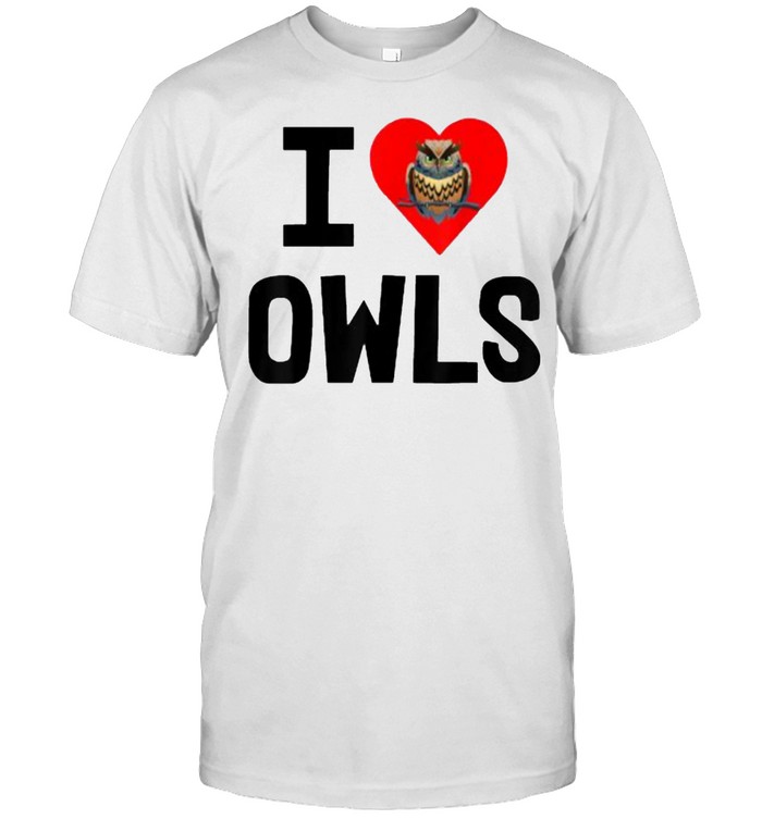 I Love Owls Heart Red T-Shirt