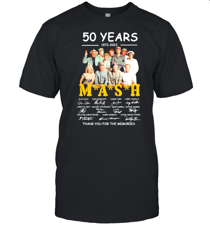 50 years 1972 2022 mash thank you for the memories signatures shirt