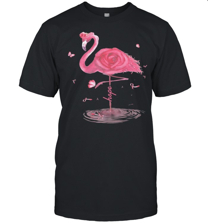 Flamingo Rose Hope Breast Cancer Water shirt Classic Men's T-shirt