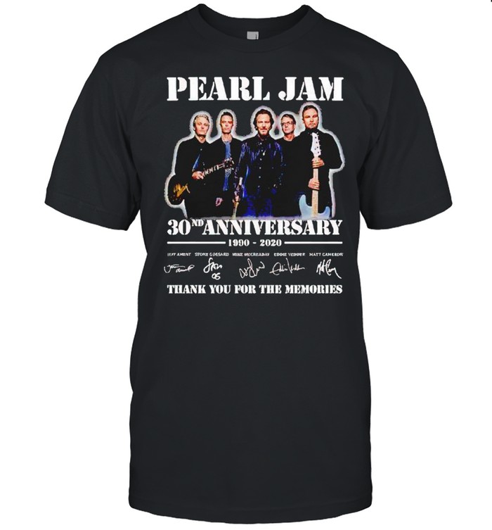 Pearl Jam 30nd Anniversary 1990 2020 thank you for the memories shirt