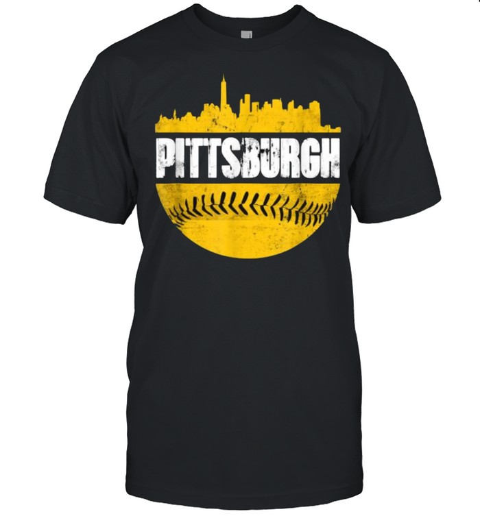 Pittsburgh Baseball Cityscape Distressed T-Shirt