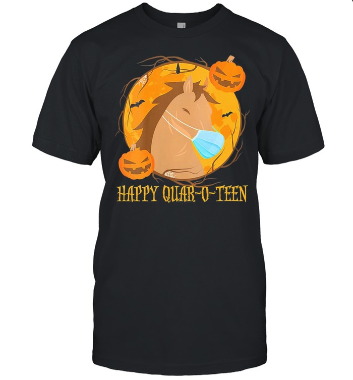 Horse Face Mask Happy Pumpkin Quar o teen shirt