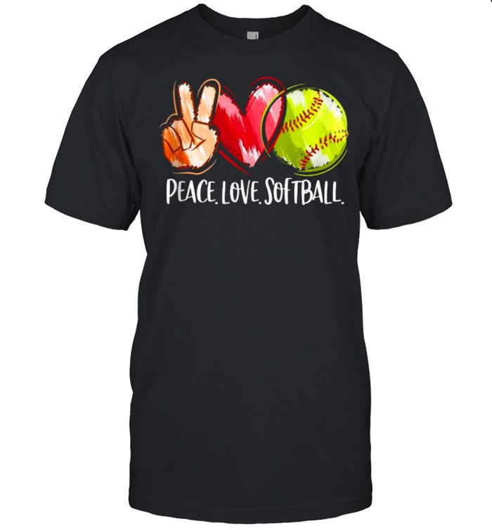 Peace Love Softball Heart T-Shirt