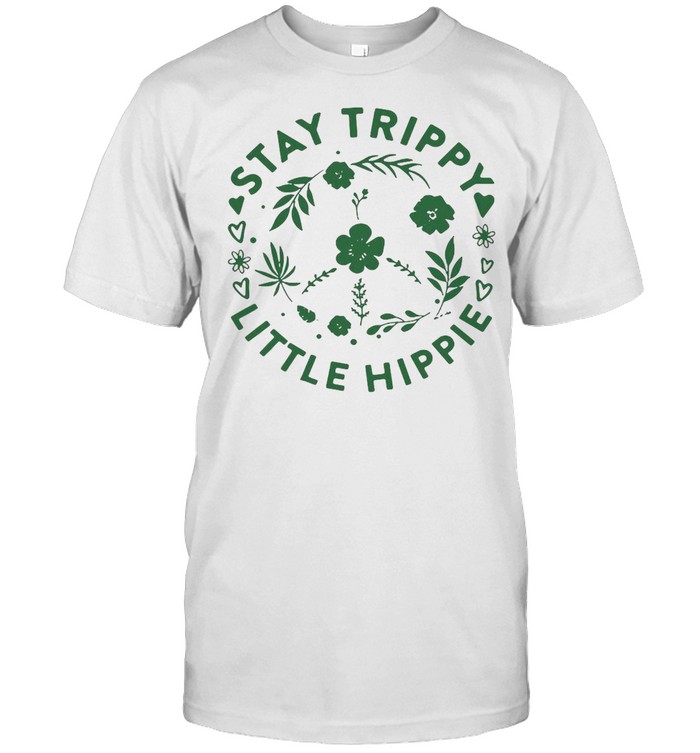 Stay Trippy Little Hippie Floral Peace Sign T-shirt