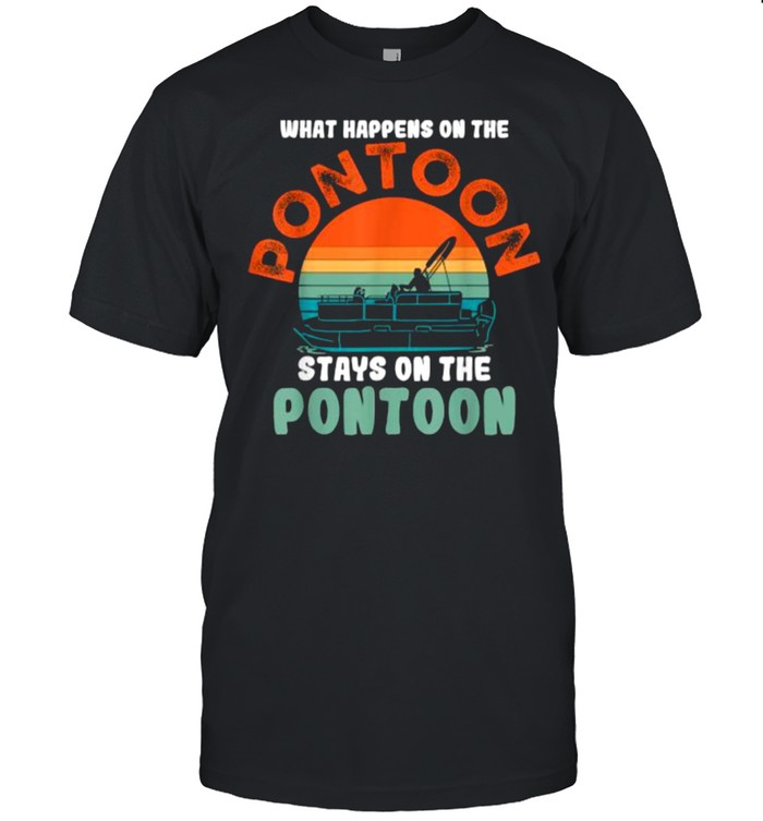 What Happens On The Pontoon Stays On The Pontoon Sailboat Vintage T- Classic Men's T-shirt