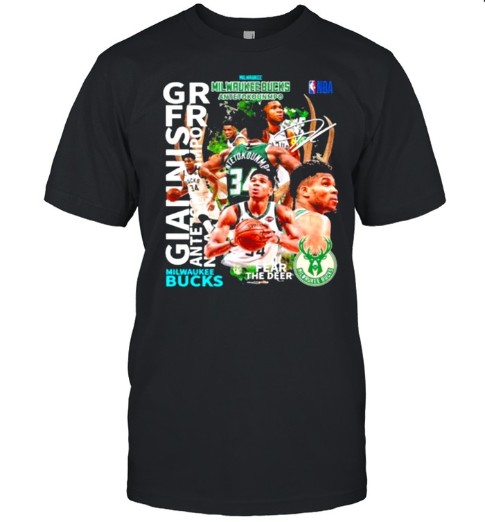 Milwuakee Antetokonmpo NBA Fear The Deer Bucks  Classic Men's T-shirt