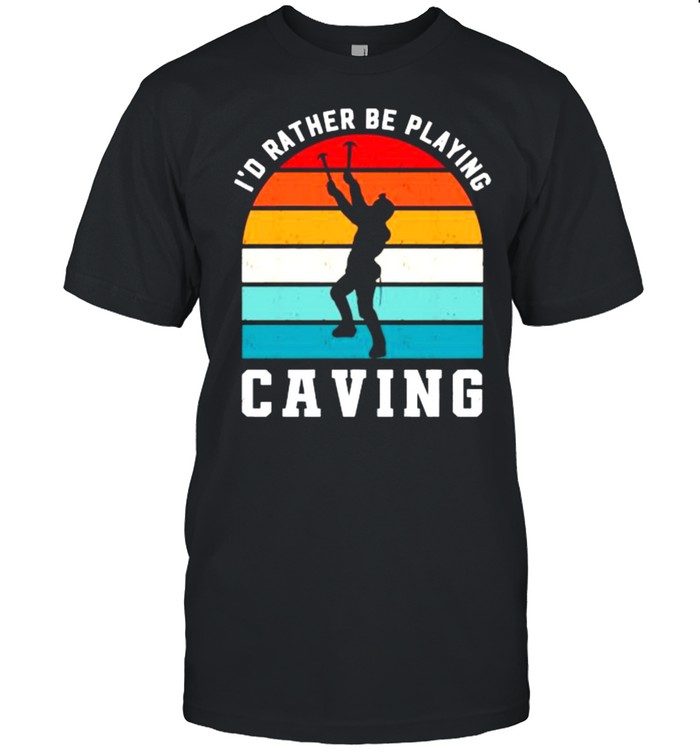 Id Rather Be Playing Caving Spelunking Sports Vintage T- Classic Men's T-shirt